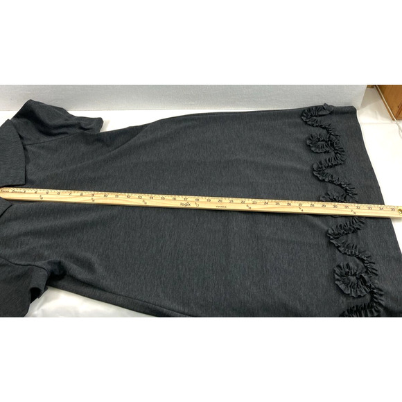 R & M Richards Whimsigoth Dress Womens Size 10 Gray Collar Rosettes Swirl Ruffle - Picture 11 of 12